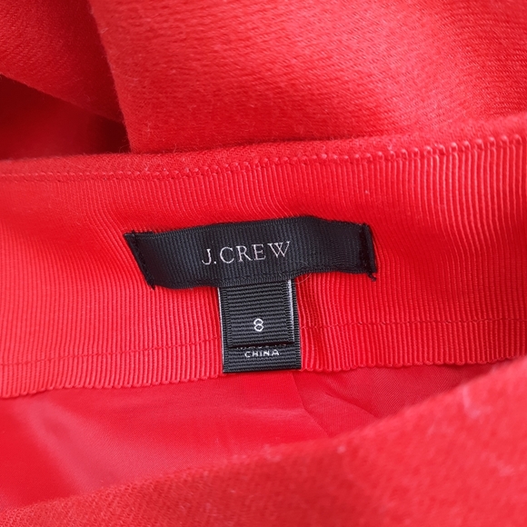 J. Crew Wool Mini Skirt Red Scallop size 8 - Picture 5 of 7